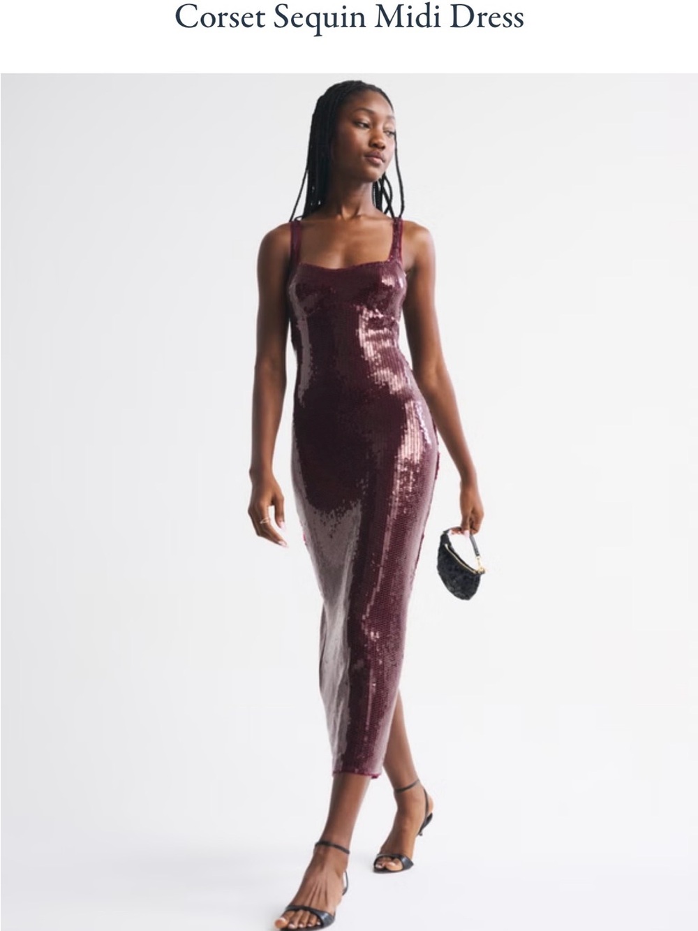 Brand new Abercrombie Sequined Burgundy corset dress, size petite small